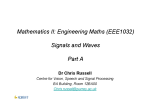 Overview of Course - The Basics - A Mathematics II, Engineering Maths ...