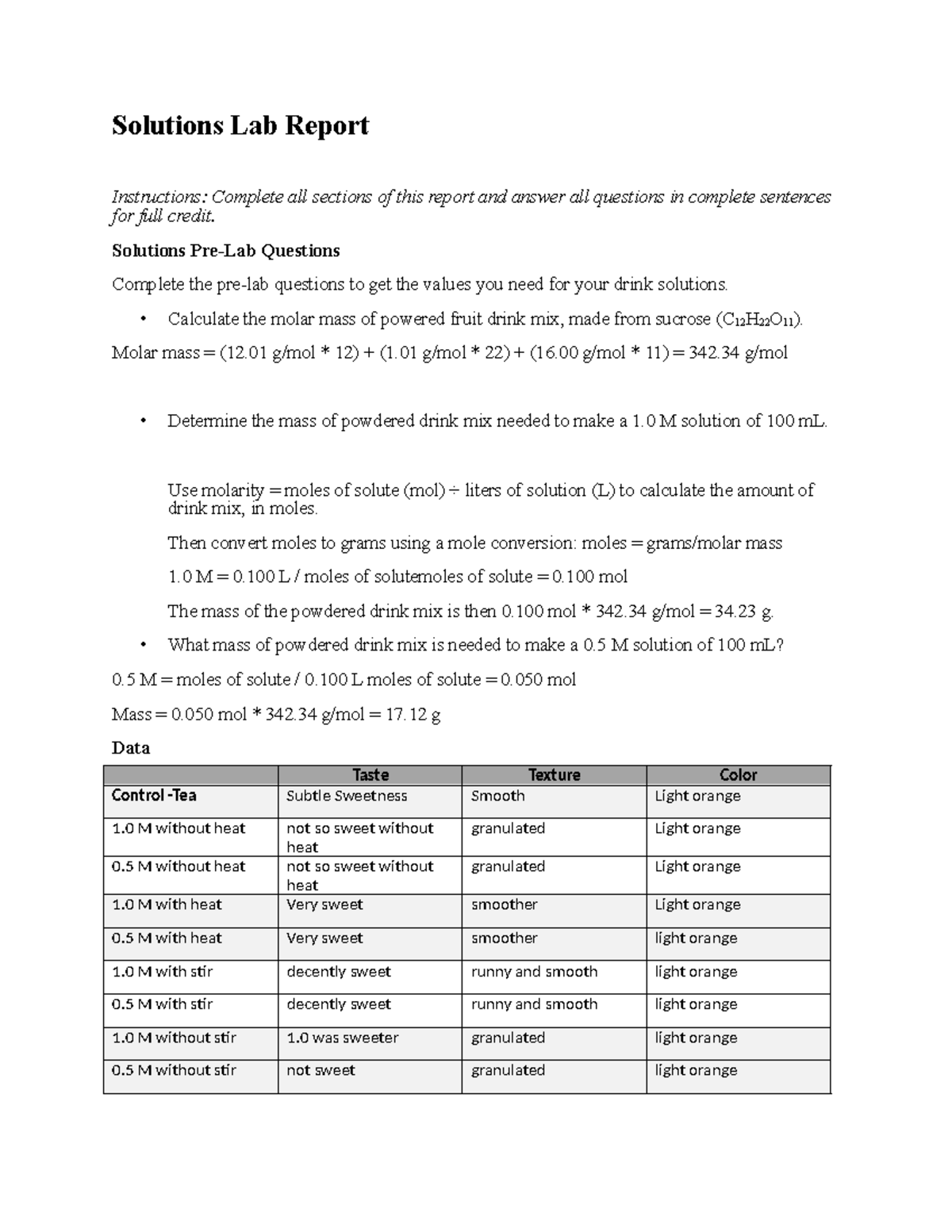 08 03 lab report - Solutions Lab Report Instructions: Complete all ...