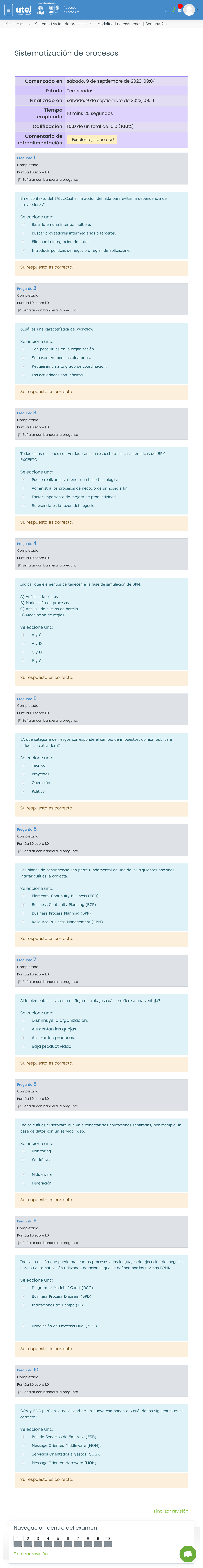 Modalidad De Exámenes Semana 2: Revisión Del Intento - Sistematización ...