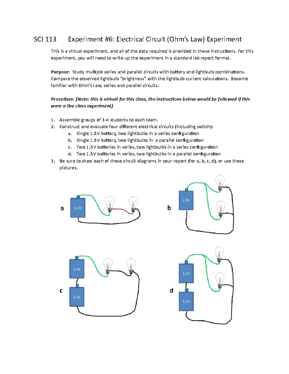 electrical circuit experiment pdf