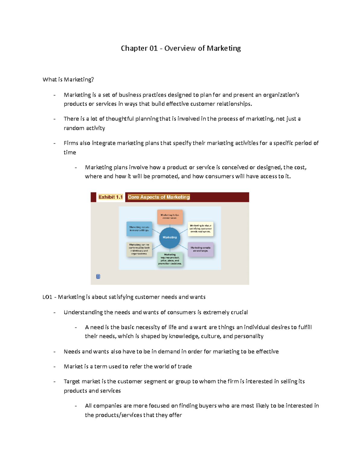 Marketing Chapter 01 - Chapter 01 - Overview of Marketing What is ...