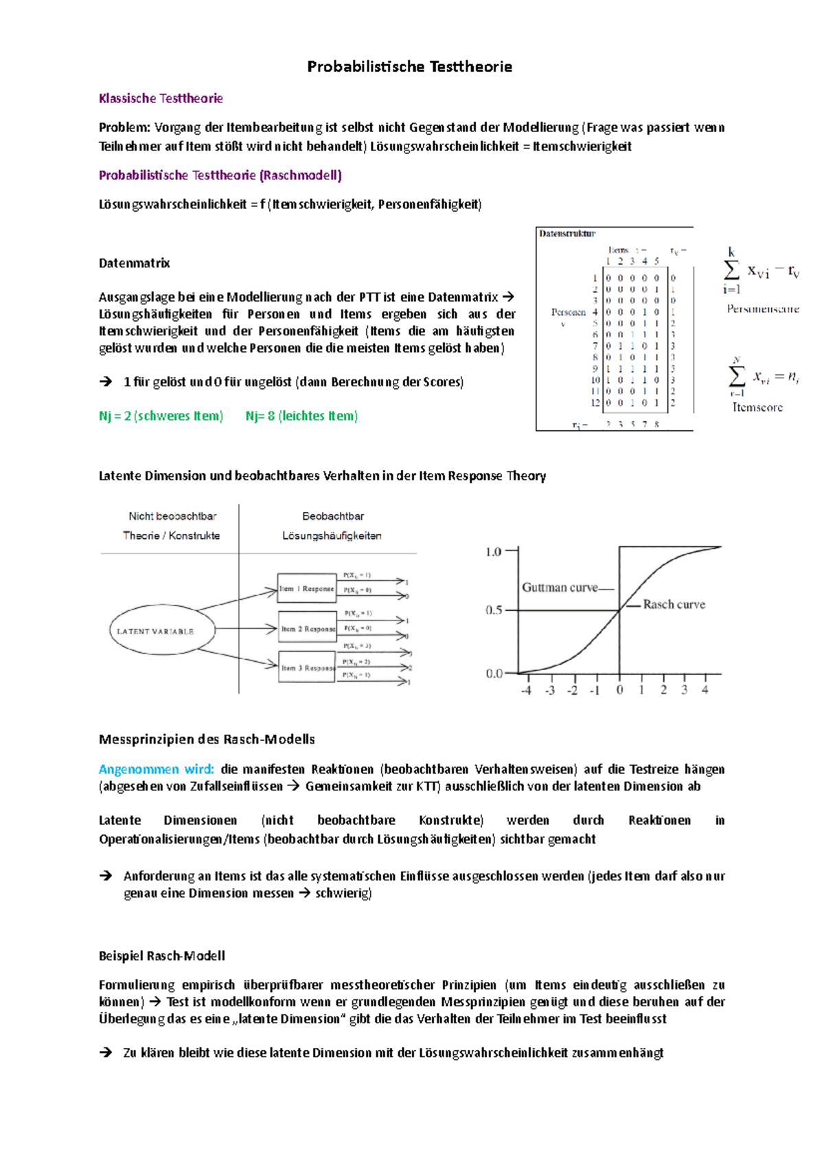 Probabilistische Testtheorie - Probabilistische Testtheorie Klassische ...