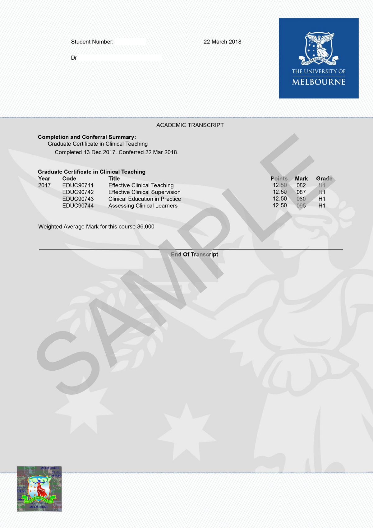 Sample Academic Transcript 002167E Studocu   Thumb 1200 1698 