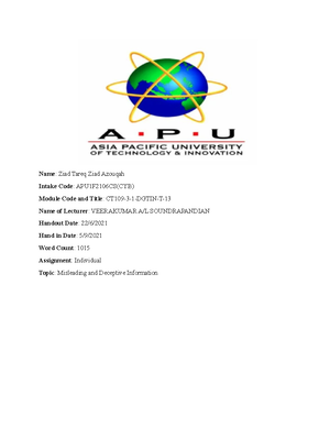 Full work - Good - GROUP ASSIGNMENT CT043-3-1-IN INTRODUCTION TO ...