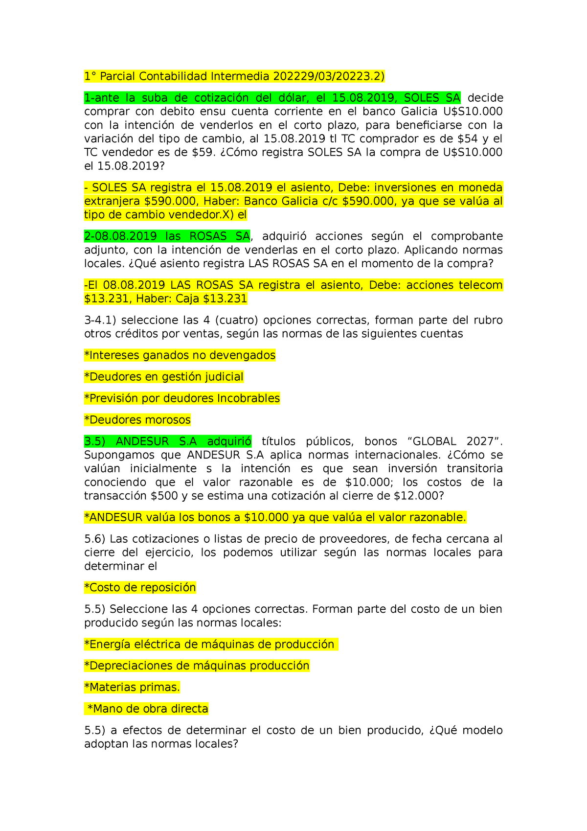 Contabilidad Intermedia 2023 1° Parcial Contabilidad Intermedia 2022290320223 1 Ante La 0307