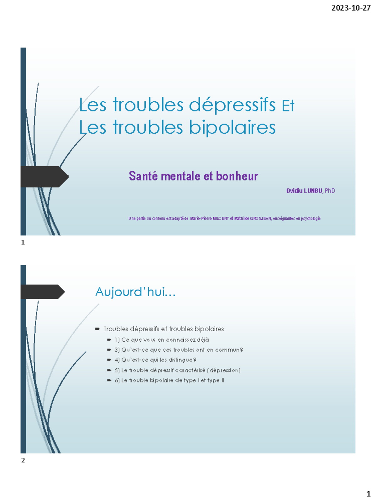 Cours 9 SMB depression bipolaires Les troubles dépressifs Et Les — free download
