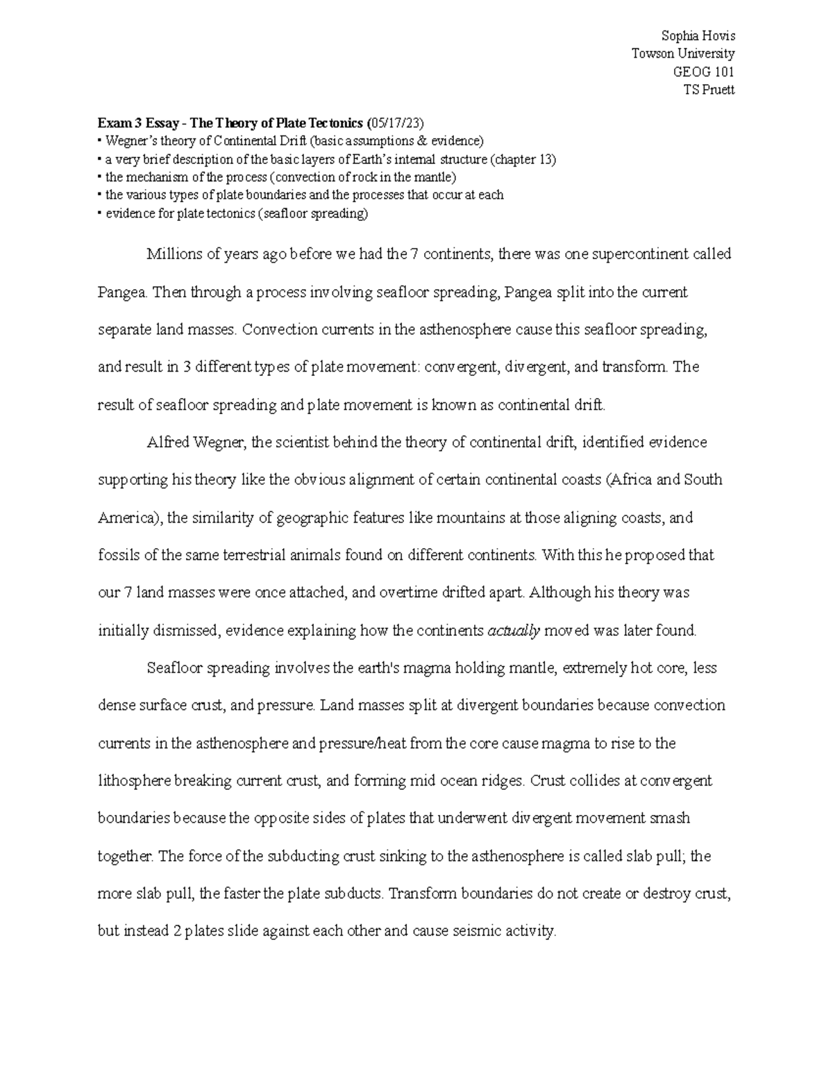 towson university application essay