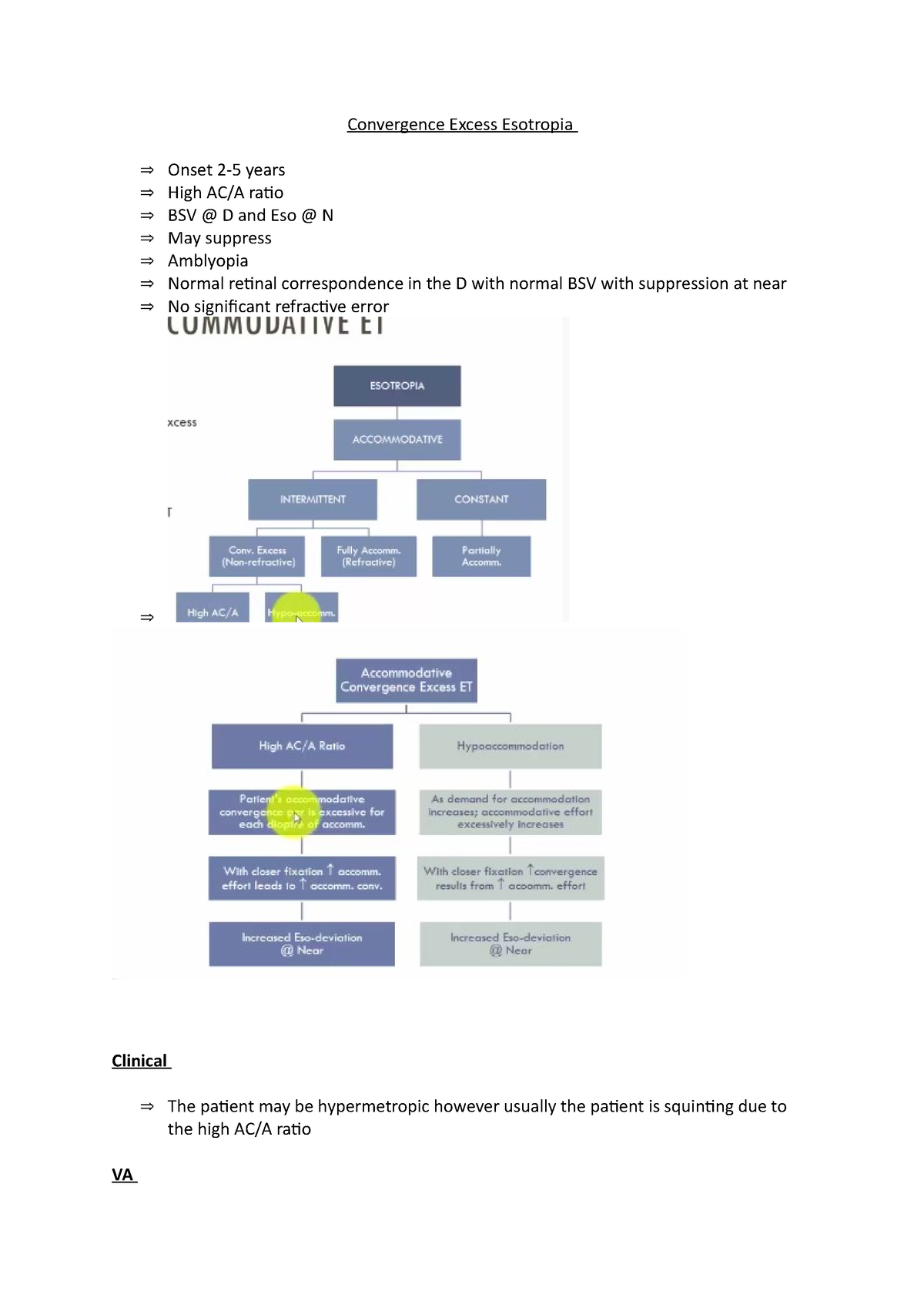 Convergence Excess Esotropia - However while accommodating at a ...