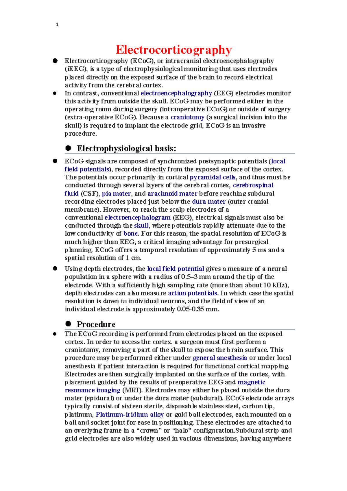 ECOG Electrocorticography - Electrocorticography Electrocorticography ...