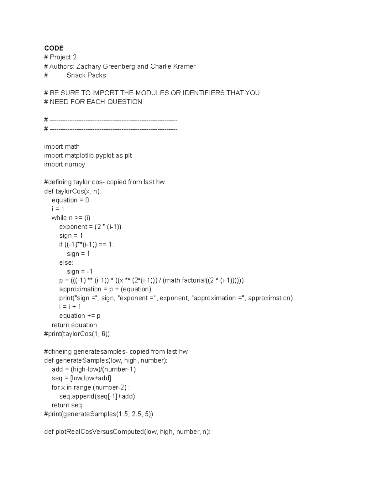 Project 2 For Programming Code Com1001 Studocu