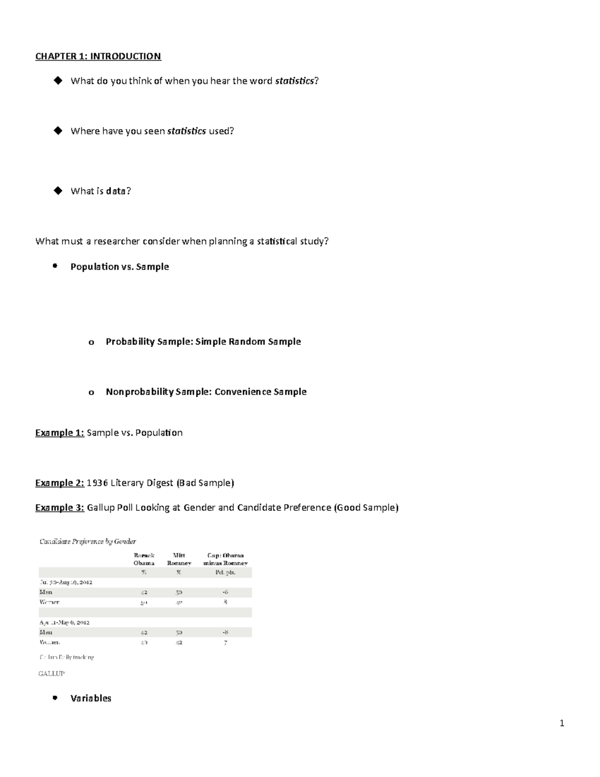 1-Chapters 1 And 2-Intro And Graphs-204 - CHAPTER 1: INTRODUCTION What ...