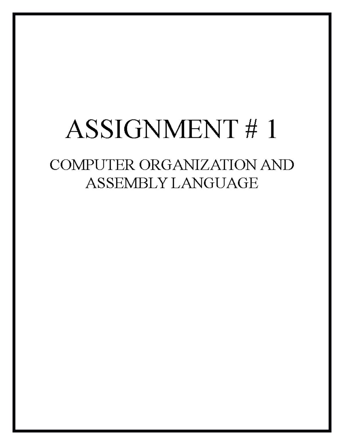 assignment on computer language