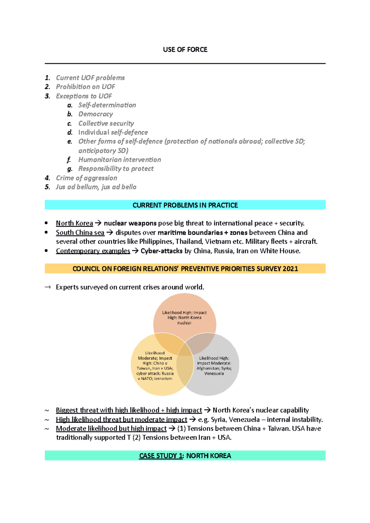 UOF Condensed - Use of force lecture notes for public international law ...