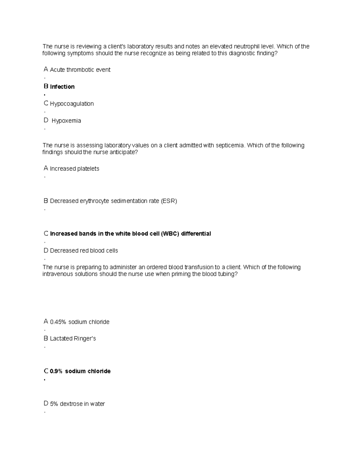 Nclex test practice question The nurse is reviewing a client’s