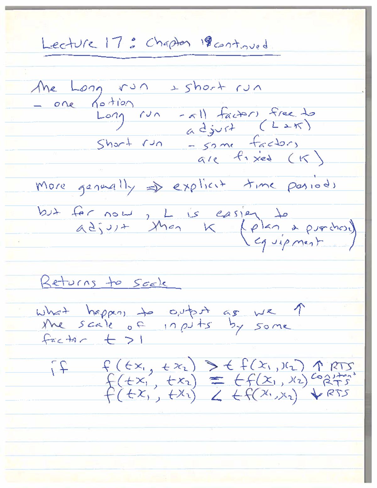 Notes for Lecture 17 - ECON 301 - Studocu