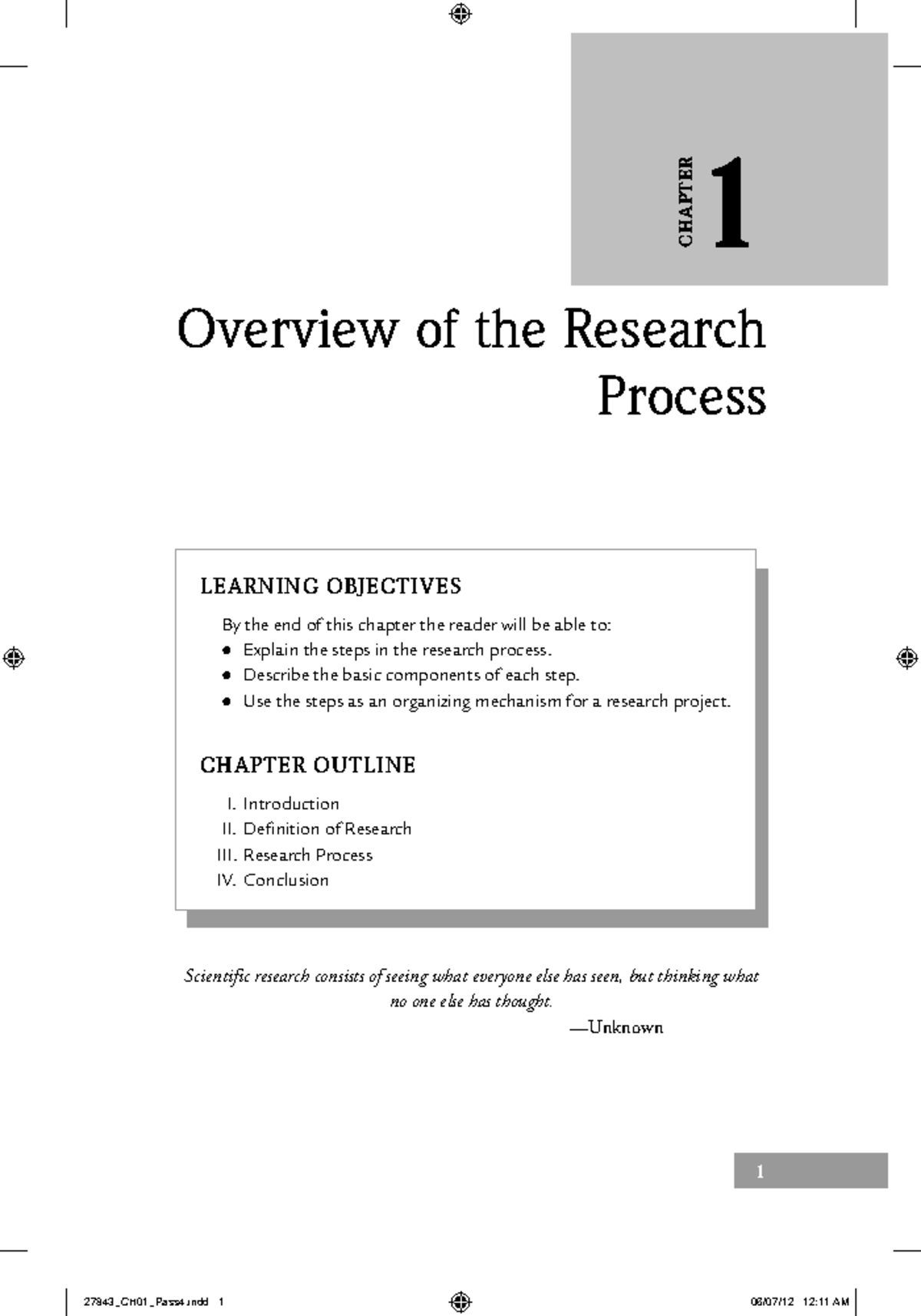 Research Process - It is lecture notes - 1 Overview of the Research ...