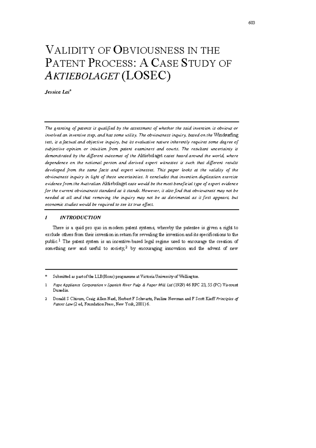 5537-Article Text-7836-1-10-2019 08021 - 603 VALIDITY OF OBVIOUSNESS IN ...