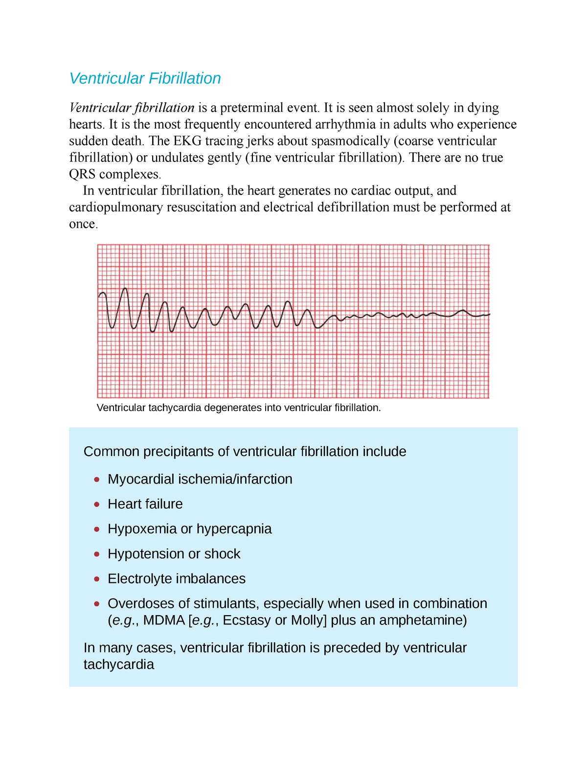 fine ventricular fibrillation vs coarse ventricular fibrillation