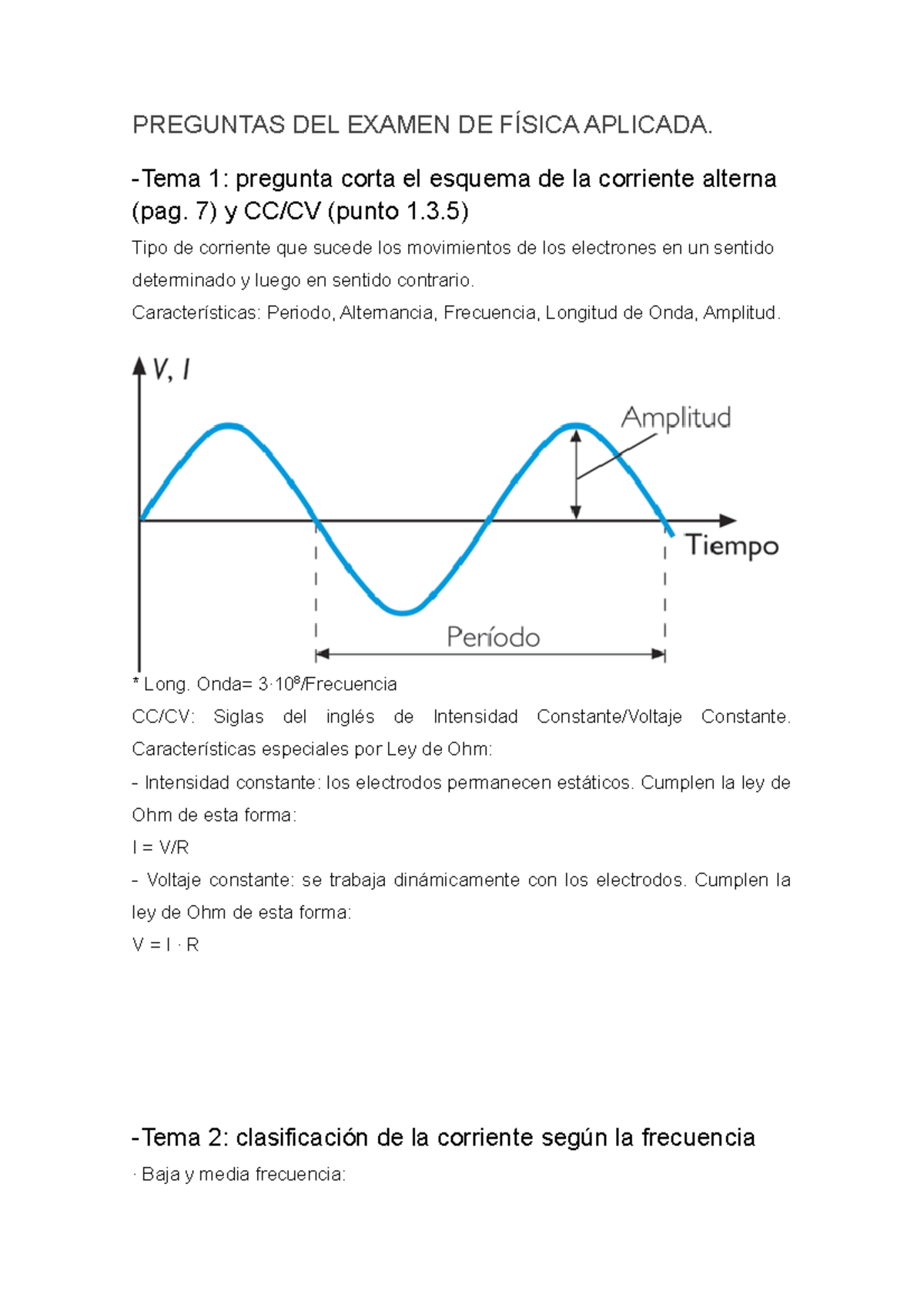 Preguntas DEL Examen DE FÍsica Aplicada - PREGUNTAS DEL EXAMEN DE ...