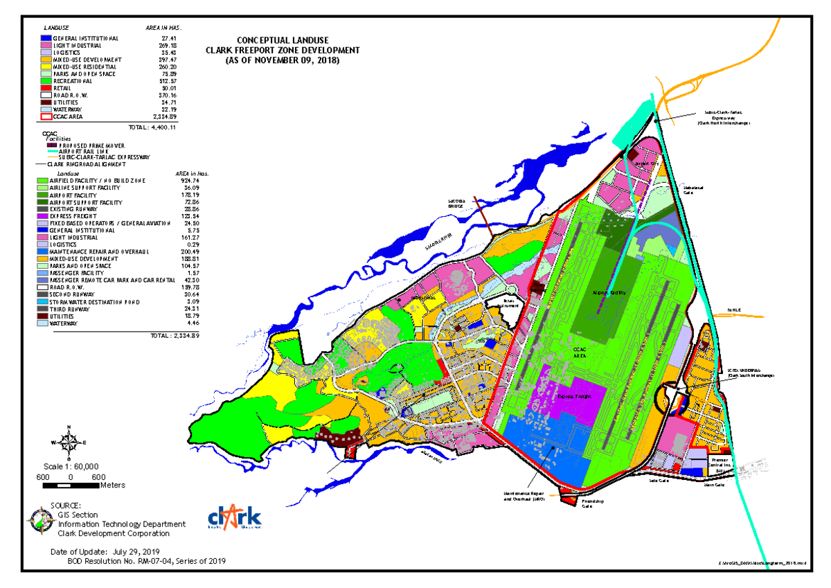 Clark Zoning Map 2019 INDUSTRIAL To NLE Mabalacat Gate SACOBIA BRIDGE Friendship Gate Main