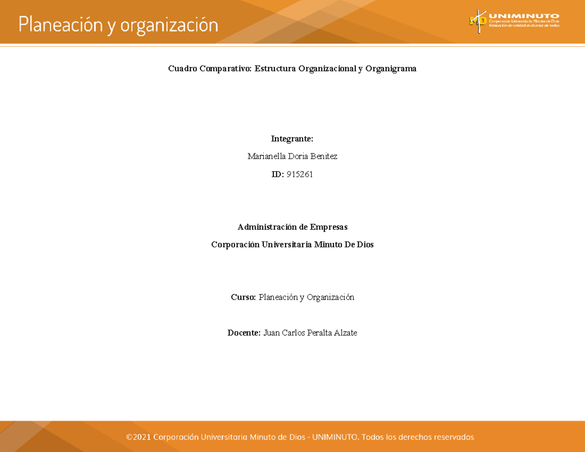 Planeacion - Actividas #5 - Cuadro Comparativo: Estructura
