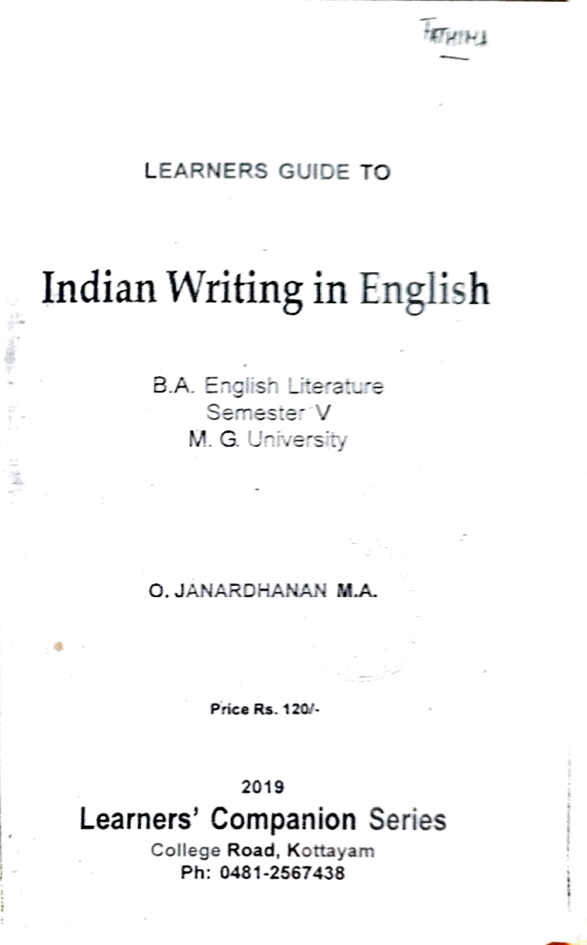 Adobe Scan 16 Sep 2022 14 LEARNERS GUIDE To Indian Writing In 