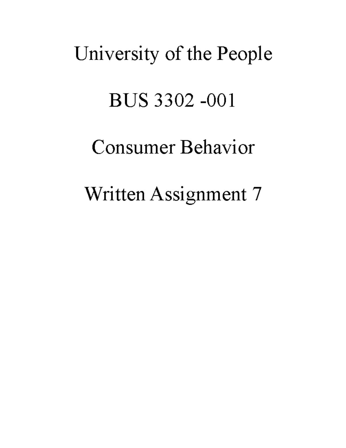 bus 3301 written assignment unit 7