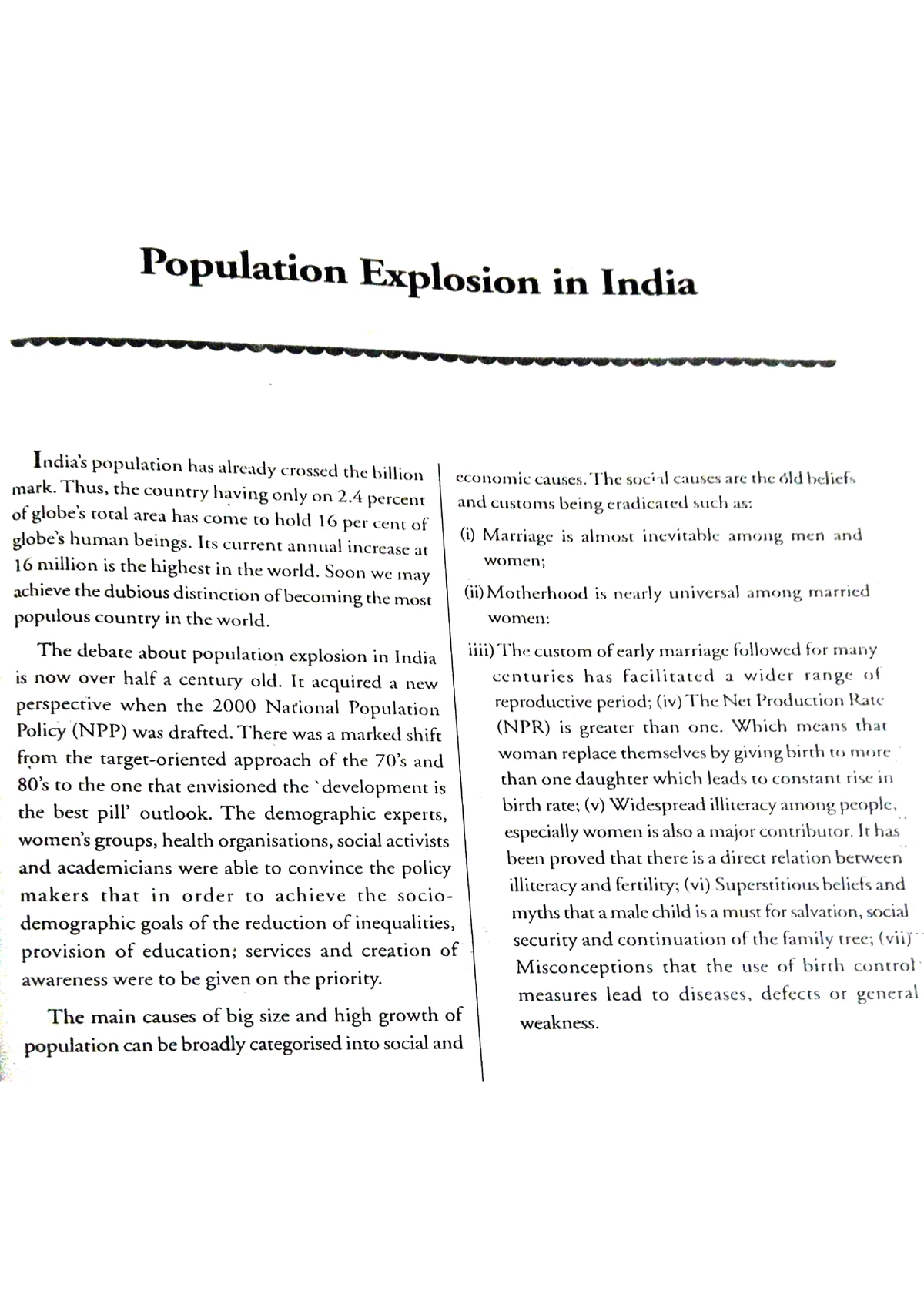 essay on population explosion in india