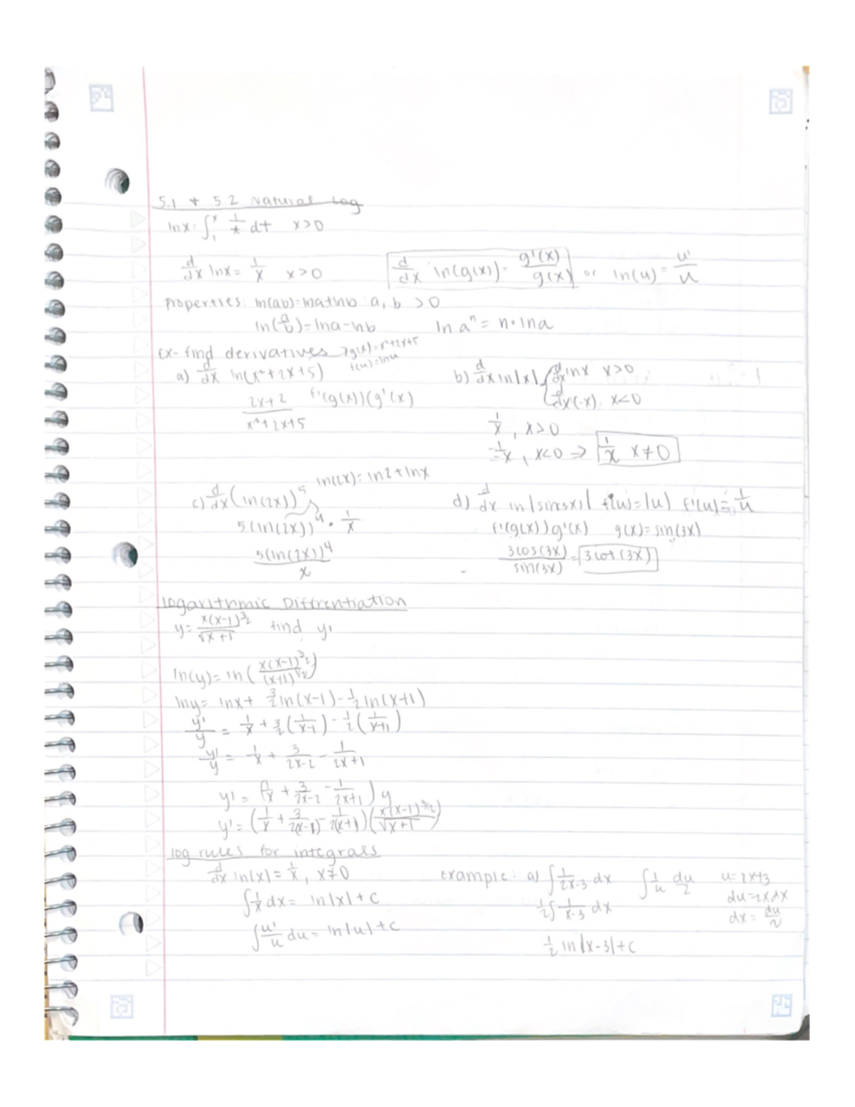 Topics 5.1-5.3 log and inverse - MATH 2417 - Studocu