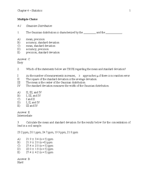 Multiple choice questions from the book quantitative chemical analysis ...