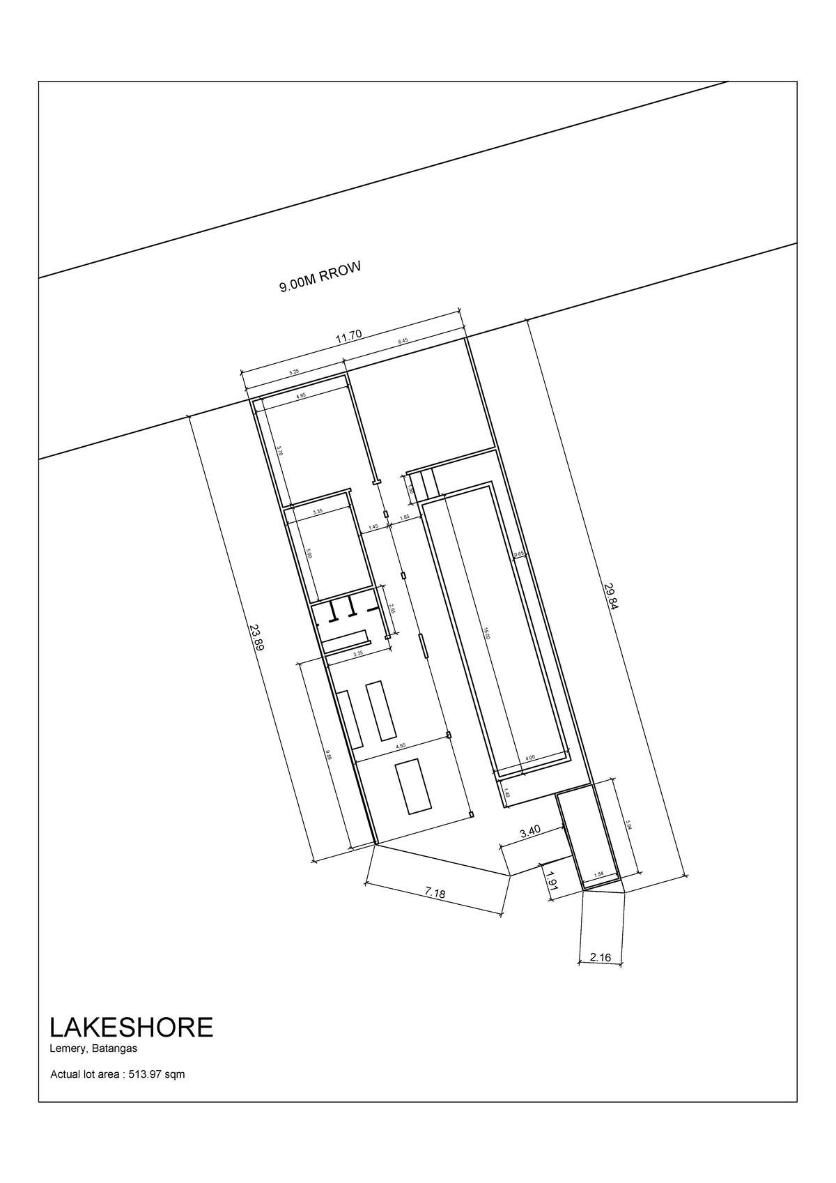 Lakeshore plan 1 - as is - 9 RROW Lemery, Batangas Actual lot area ...