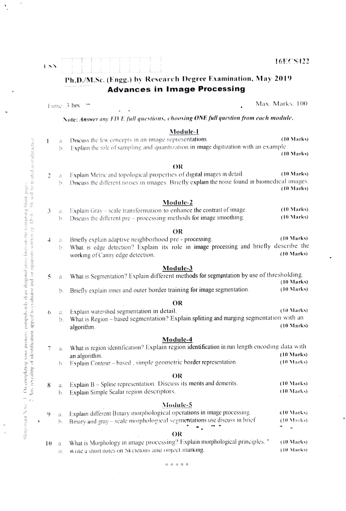 AIP01 - Question Paper - 16ECS Ph.D/M. (Engg.) by Rescarch Degree ...