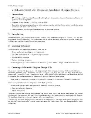 PP2 - F2024 - Solution - McGill University ECSE 222 – Digital Logic ...