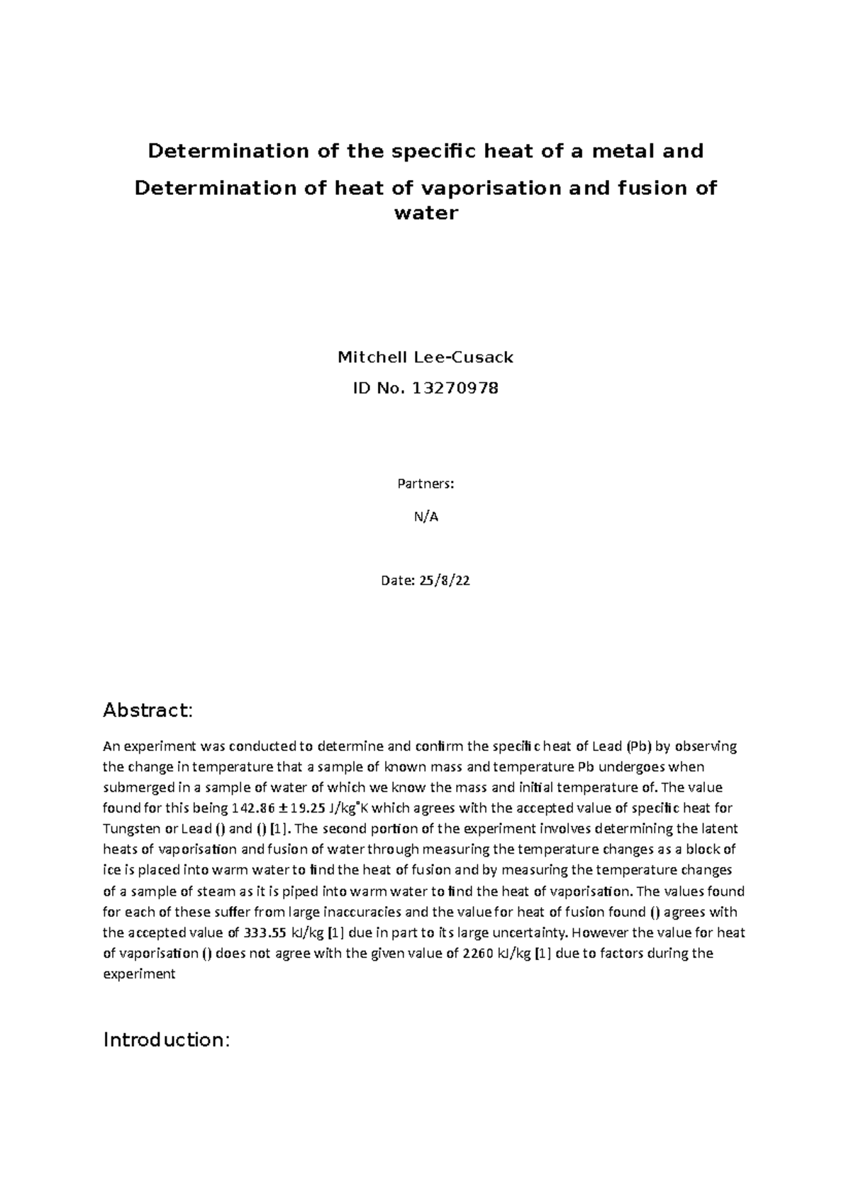 phys101-lab-1-report-determination-of-the-specific-heat-of-a-metal