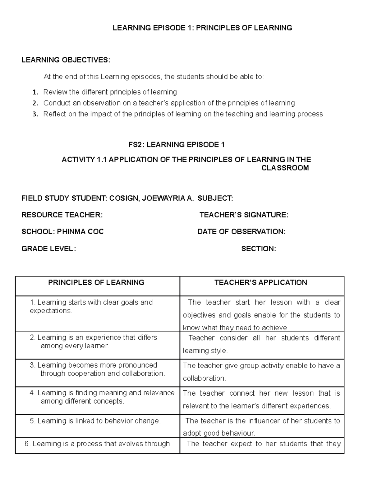EDU 600 P2 - LE #1 - EDU 600 P2 - LE #1 - LEARNING EPISODE 1 ...