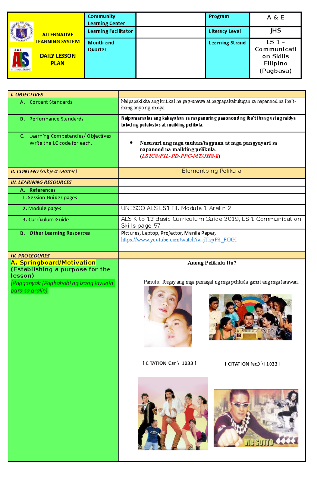 ls1-fil-dlp-jhs-elemento-ng-pelikula-alternative-learning-system