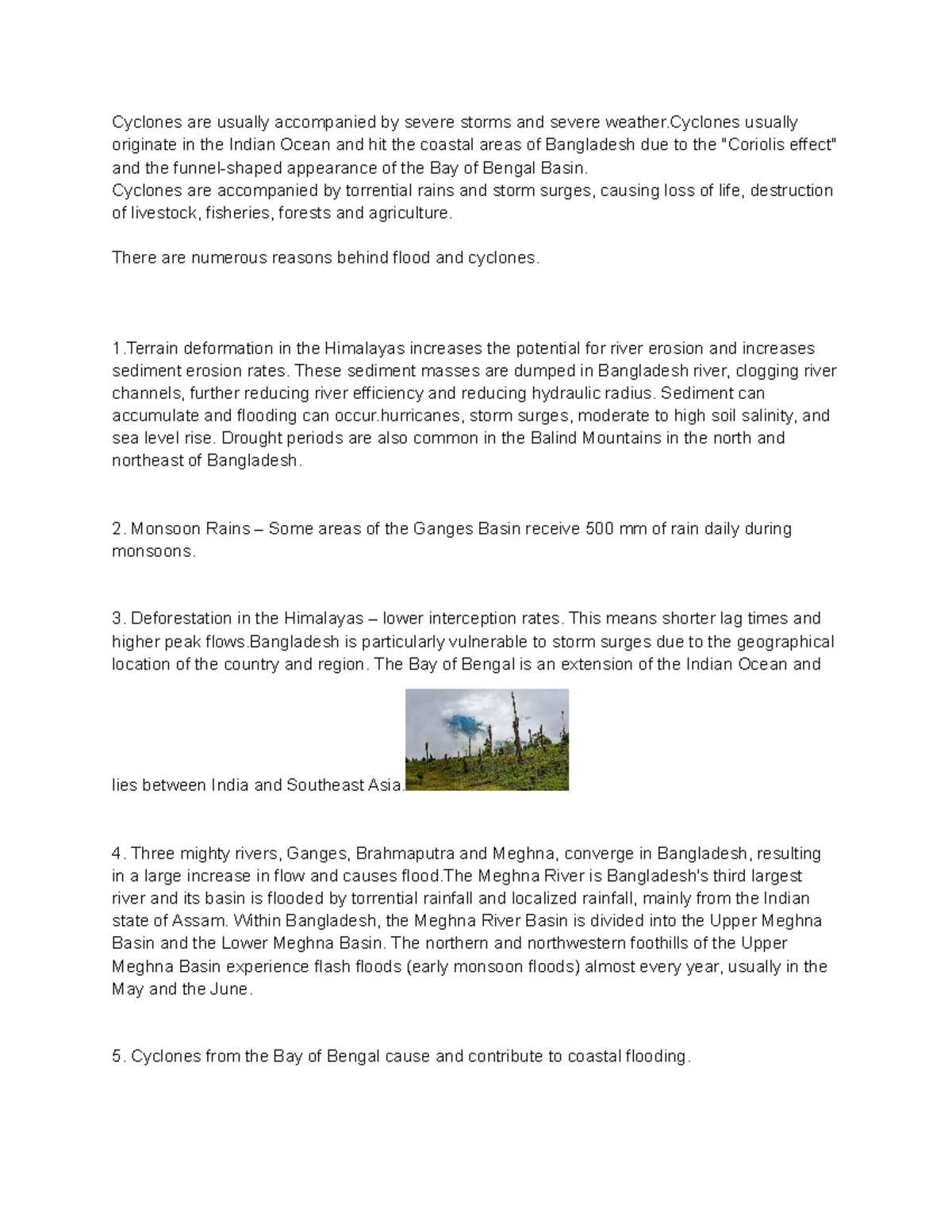 Env 107 presentation and report - Cyclones are usually accompanied by ...