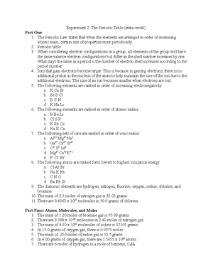 Gas lab - chemistry for health studies labs - Experiment 5: Henry’s Law ...