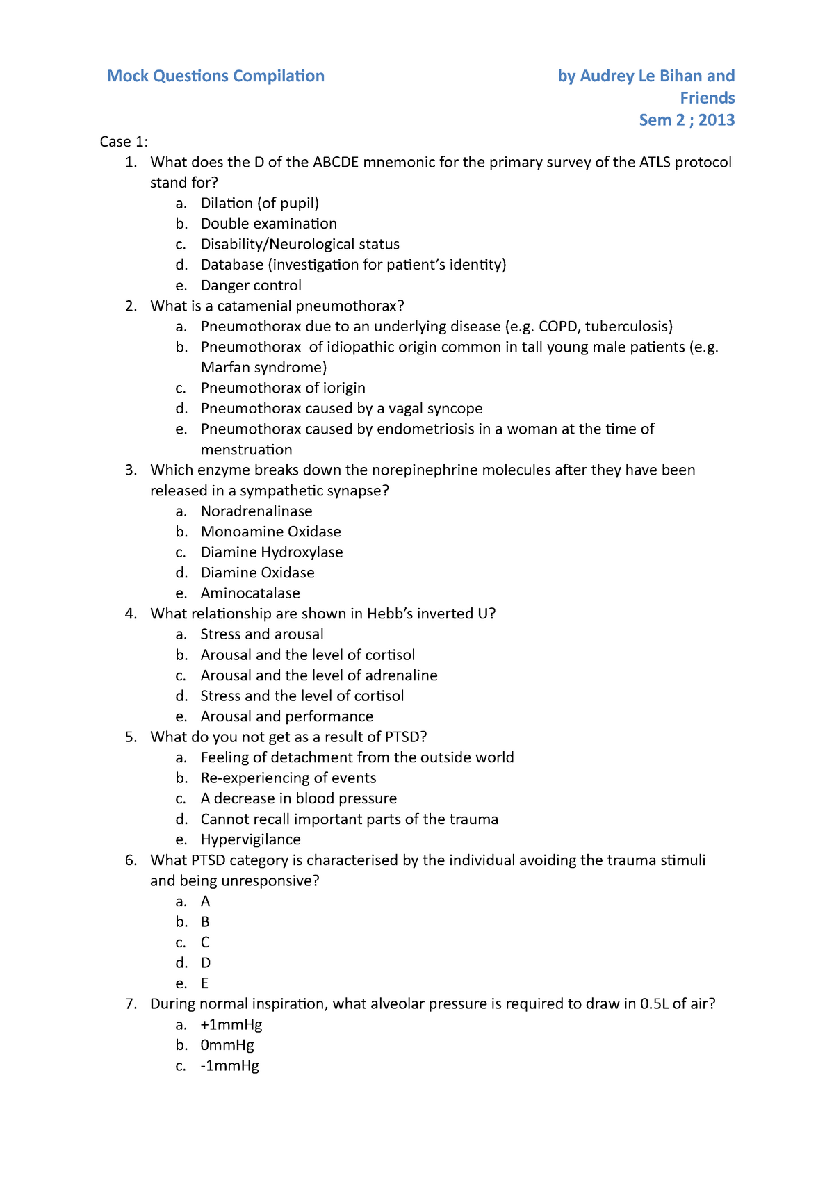 Exam MCQS Bible