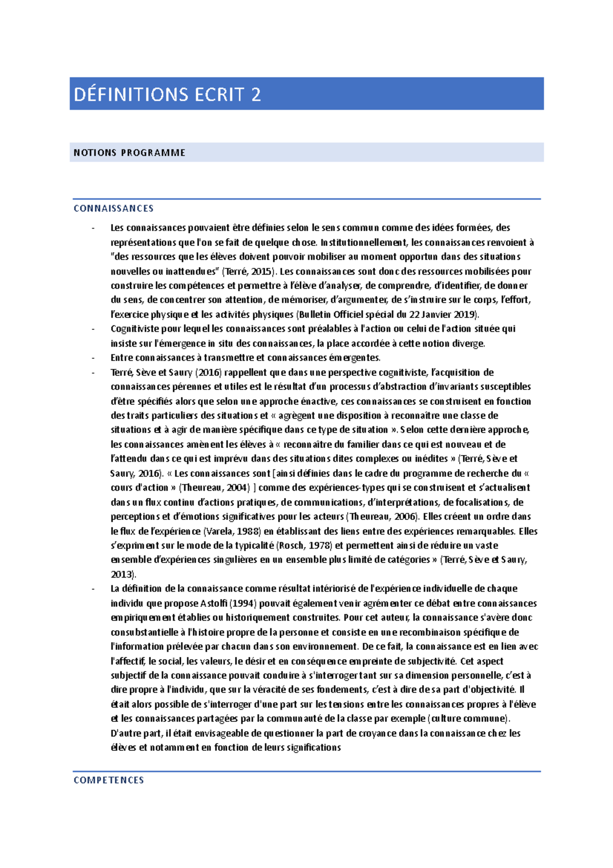 Définitions Ecrit 2 - Definition E2 - DÉFINITIONS ECRIT 2 NOTIONS ...