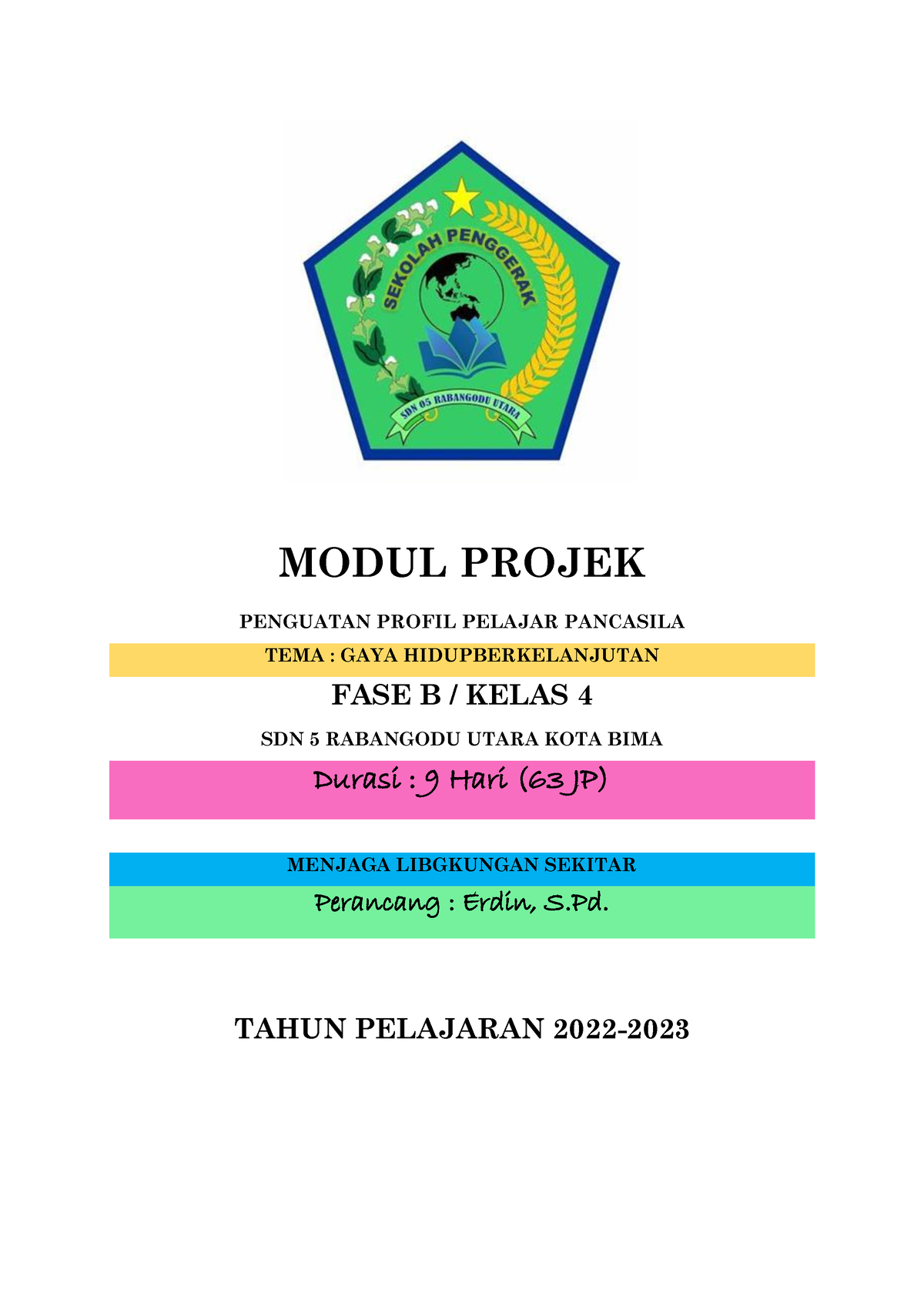 P5 GAYA Hidup Berkelanjutan - MODUL PROJEK PENGUATAN PROFIL PELAJAR ...