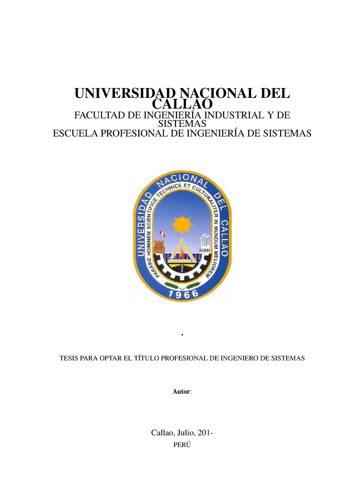 Plantilla De Tesis Unac - UNIVERSIDAD NACIONAL DEL CALLAO FACULTAD DE ...