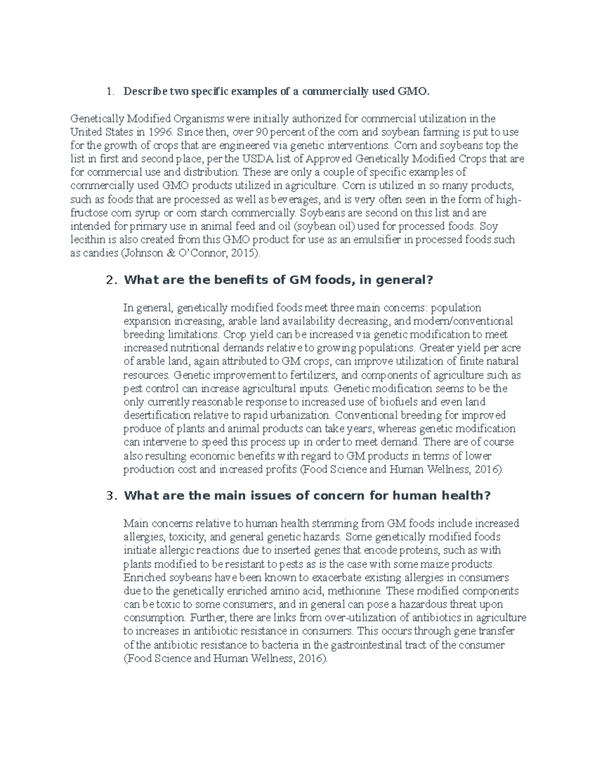 BI101 Unit 6 Discussion 2 Describe two specific examples of a