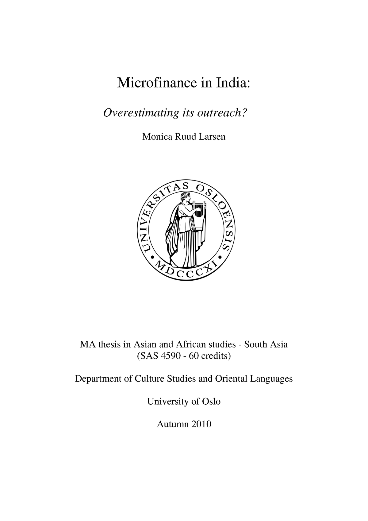 thesis micro finance