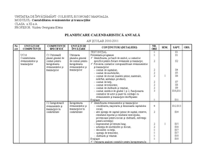 Gimnaziu Efs Planul Calendaristic Modular 2022 - 2023 - PLANUL ...