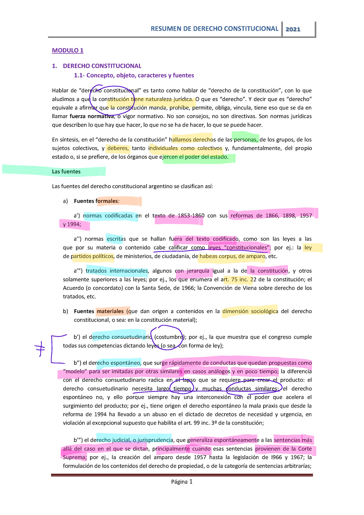 Resumen Derecho Constitucional M1 Y M2 . Primer Parcial - MODULO 1 1 ...