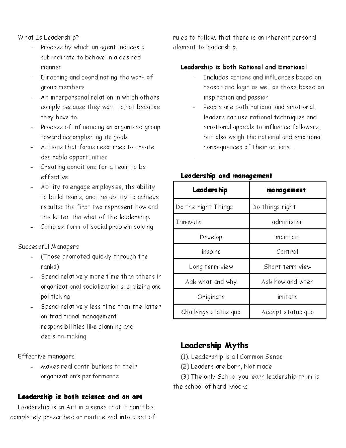 LDM [ Notes] - NOTES FROM EBOOK - What Is Leadership? Process by which ...