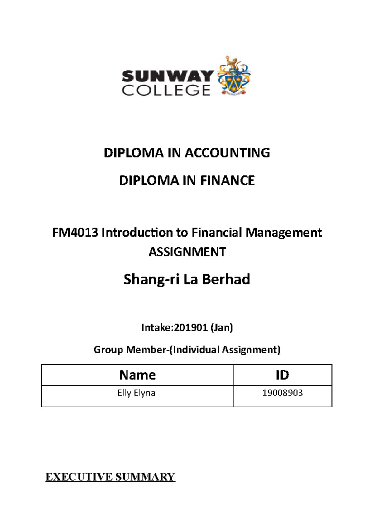 Diploma In Accounting Financial Management Diploma In Accounting