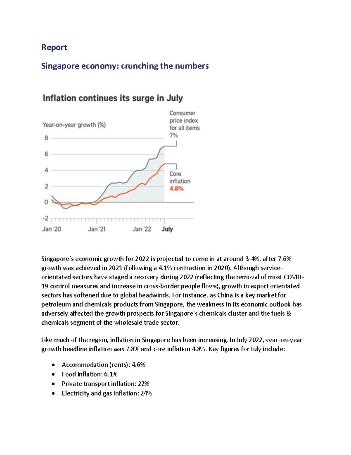 Singapore's economy growth - Report Singapore economy: crunching the ...