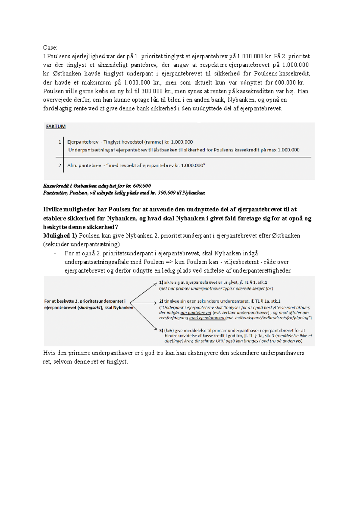 Seminar 12 TKR Case I Poulsens ejerlejlighed var der på 1. prioritet tinglyst et